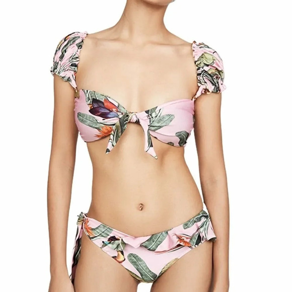 NEW! “Pattie” Tropical Print Cap Sleeve Bikini - Picture 4 of 15